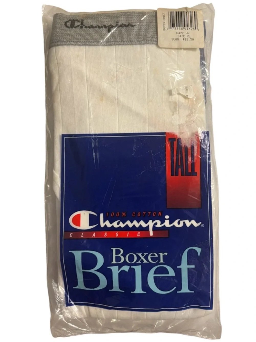 VTG 1997 Champion Boxer Briefs XL TALL White USA Made NOS Deadstock Rare 90s